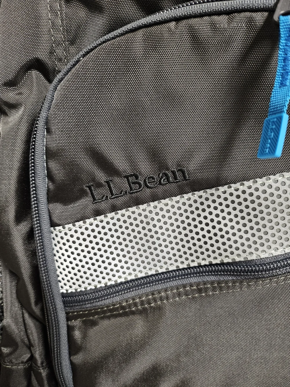 L.L. Bean Men's Black Backpack with Blue Accents